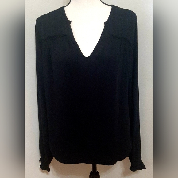 NWT Bobi Los Angeles Split Neck Long Sleeve Blouse Top - Picture 6 of 10
